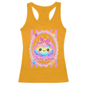 Kawaii Third Grade Glitter Dumpling Printed Graphic Racerback Tank Top Cute First Day Back To School for Students Teachers