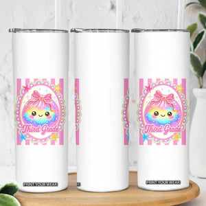 Kawaii Third Grade Glitter Dumpling Printed Graphic Skinny Tumbler Cute First Day Back To School for Students Teachers