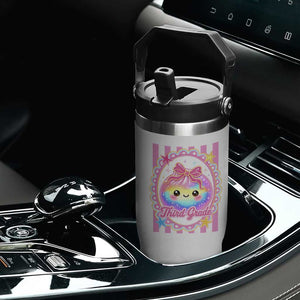 Kawaii Third Grade Glitter Dumpling Printed Graphic Flip Straw Tumbler Cute First Day Back To School for Students Teachers