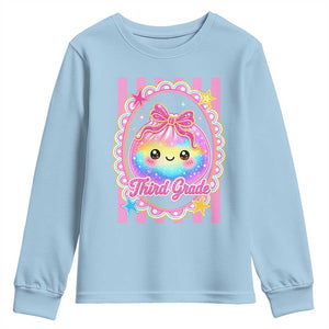Kawaii Third Grade Glitter Dumpling Printed Graphic Youth Sweatshirt Cute First Day Back To School for Students Teachers