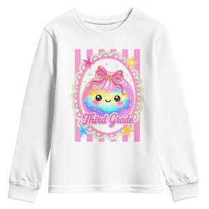 Kawaii Third Grade Glitter Dumpling Printed Graphic Youth Sweatshirt Cute First Day Back To School for Students Teachers