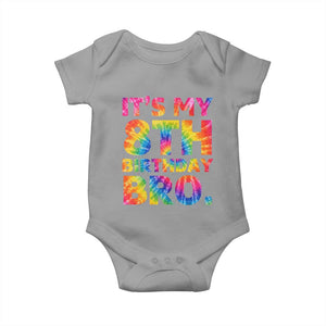 It is My 8th Birthday Bro Printed Tie Dye Graphic Baby Onesie 8 Years Old Bday Party Retro Hippie Rainbow