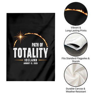 Path of Totality Iceland August 12 2026 Garden Flag Total Solar Eclipse Astronomy Travel Gift