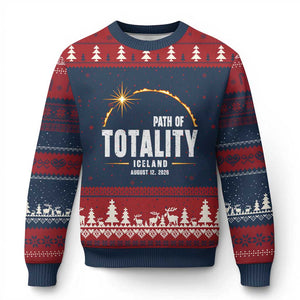 Path of Totality Iceland August 12 2026 Ugly Christmas Sweater Total Solar Eclipse Astronomy Travel Gift