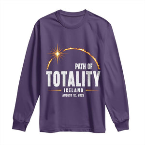 Path of Totality Iceland August 12 2026 Long Sleeve Shirt Total Solar Eclipse Astronomy Travel Gift