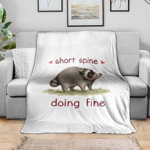 Cute Watercolor Jimothy the Raccoon Inspirational Throw Blanket Short Spine Doing Fine Viral Seattle Trash Panda Supporter