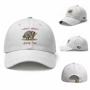Cute Watercolor Jimothy the Raccoon Inspirational Baseball Cap Short Spine Doing Fine Viral Seattle Trash Panda Supporter