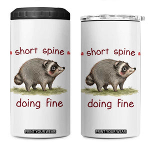 Cute Watercolor Jimothy the Raccoon Inspirational 4 in 1 Can Cooler Tumbler Short Spine Doing Fine Viral Seattle Trash Panda Supporter