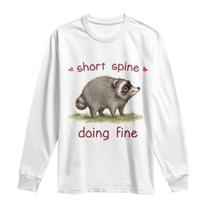 Cute Watercolor Jimothy the Raccoon Inspirational Long Sleeve Shirt Short Spine Doing Fine Viral Seattle Trash Panda Supporter
