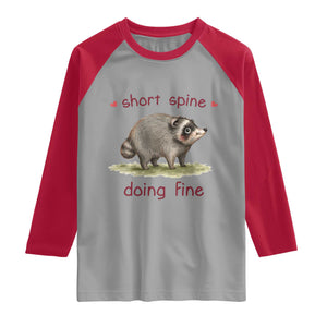 Cute Watercolor Jimothy the Raccoon Inspirational Raglan Shirt Short Spine Doing Fine Viral Seattle Trash Panda Supporter