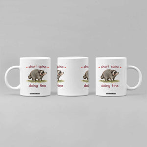 Cute Watercolor Jimothy the Raccoon Inspirational Coffee Mug Short Spine Doing Fine Viral Seattle Trash Panda Supporter