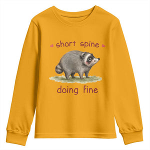 Cute Watercolor Jimothy the Raccoon Inspirational Youth Sweatshirt Short Spine Doing Fine Viral Seattle Trash Panda Supporter
