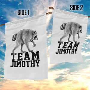Team Jimothy Viral Seattle Raccoon Garden Flag Vintage Trash Panda Meme Graphic