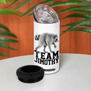 Team Jimothy Viral Seattle Raccoon 4 in 1 Can Cooler Tumbler Vintage Trash Panda Meme Graphic
