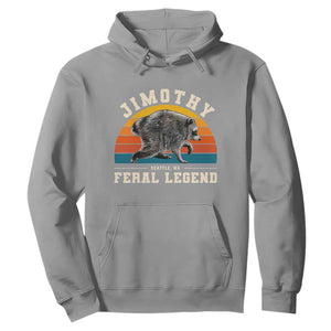 Jimothy from Seattle WA Feral Legend Raccoon Hoodie Viral Trash Panda Vintage Sunset Arch Graphic TS02 Sport Gray Print Your Wear