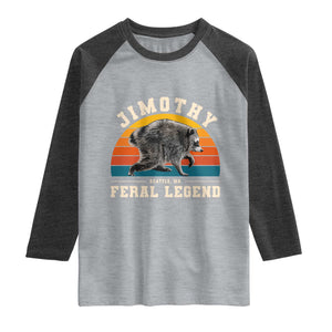 Jimothy from Seattle WA Feral Legend Raccoon Raglan Shirt Viral Trash Panda Vintage Sunset Arch Graphic