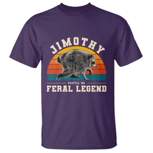 Jimothy from Seattle WA Feral Legend Raccoon T Shirt Viral Trash Panda Vintage Sunset Arch Graphic TS02 Purple Print Your Wear