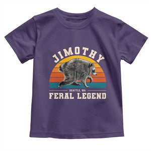 Jimothy from Seattle WA Feral Legend Raccoon Toddler T Shirt Viral Trash Panda Vintage Sunset Arch Graphic