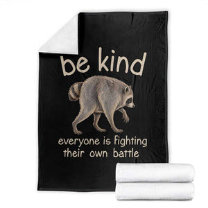 Jimothy the Raccoon Short Spine Inspirational Throw Blanket Be Kind Everyone Is Fighting Their Own Battle Seattle Trash Panda Legend TS02 Black Print Your Wear