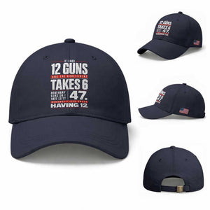 Funny 2A Math Word Problem Pro Gun Rights Baseball Cap 47 Guns Left Because I Lied About Having 12