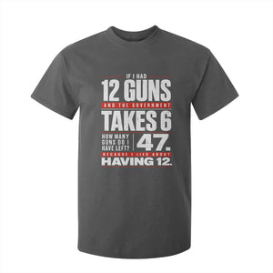 Funny 2A Math Word Problem Pro Gun Rights T Shirt For Kid 47 Guns Left Because I Lied About Having 12