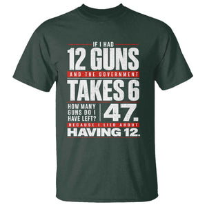 Funny 2A Math Word Problem Pro Gun Rights T Shirt 47 Guns Left Because I Lied About Having 12