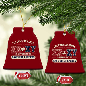 Save Girls Sports XX Does Not Equal XY Ceramic Ornament Biological Science Vintage Varsity Athletic Graphic