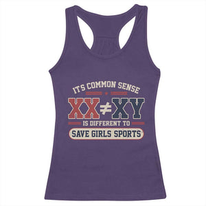 Save Girls Sports XX Does Not Equal XY Racerback Tank Top Biological Science Vintage Varsity Athletic Graphic