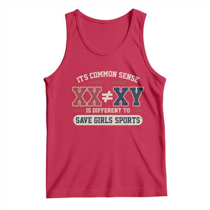 Save Girls Sports XX Does Not Equal XY Tank Top Biological Science Vintage Varsity Athletic Graphic