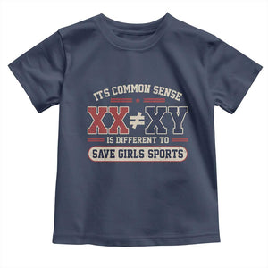 Save Girls Sports XX Does Not Equal XY Toddler T Shirt Biological Science Vintage Varsity Athletic Graphic