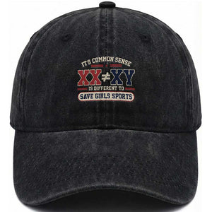 Save Girls Sports XX Does Not Equal XY Washed Cotton Baseball Cap Biological Science Vintage Varsity Athletic Graphic