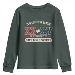 Save Girls Sports XX Does Not Equal XY Youth Sweatshirt Biological Science Vintage Varsity Athletic Graphic