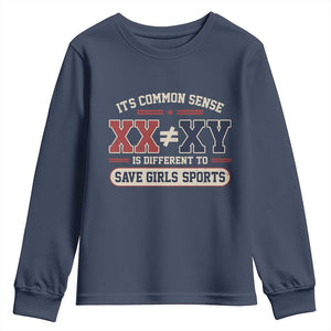 Save Girls Sports XX Does Not Equal XY Youth Sweatshirt Biological Science Vintage Varsity Athletic Graphic