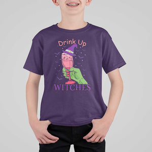 Drinking Witch T Shirt For Kid Drink Up Witches Wine Lover TS02 Purple Print Your Wear