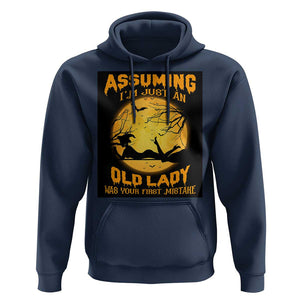 Halloween Witch Hoodie Assuming I'm Just An Old Lady Was Your First Mistake TS02 Navy Print Your Wear