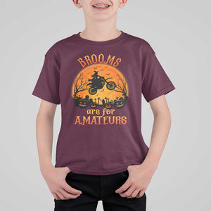 Riding Witch T Shirt For Kid Brooms Are For Amateurs Funny Motorbiker TS02 Maroon Print Your Wear
