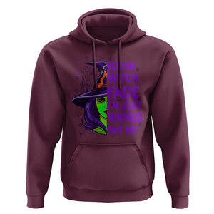 Halloween Witch Hoodie Resting Witch Face I'm Just Wicked That Way TS02 Maroon Print Your Wear