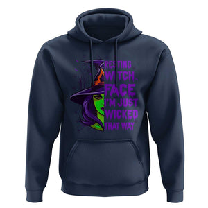 Halloween Witch Hoodie Resting Witch Face I'm Just Wicked That Way TS02 Navy Print Your Wear
