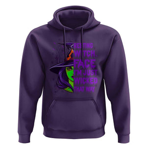 Halloween Witch Hoodie Resting Witch Face I'm Just Wicked That Way TS02 Purple Print Your Wear
