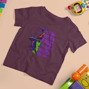 Halloween Witch T Shirt For Kid Resting Witch Face I'm Just Wicked That Way TS02 Maroon Print Your Wear
