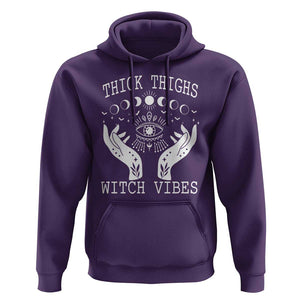 Thick Thighs Witch Vibes Celestial Witchcraft Moon Phases Hoodie TS02 Purple Print Your Wear