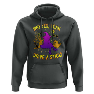 Halloween Witch Hoodie Why Yes I Can Drive A Stick TS02 Dark Heather Print Your Wear