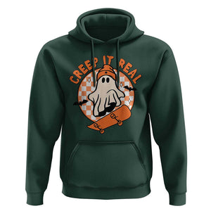 Halloween Skating Boo Sheet Hoodie Creep It Real Ghost Fall Season Retro Vintage TS02 Dark Forest Green Print Your Wear