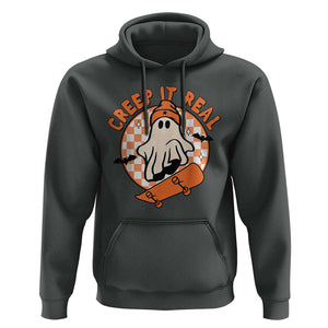 Halloween Skating Boo Sheet Hoodie Creep It Real Ghost Fall Season Retro Vintage TS02 Dark Heather Print Your Wear