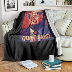 Quiet Piggy Sarcastic Trump Throw Blanket Funny Pig Political Satire TS02 Print Your Wear
