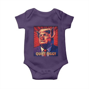 Quiet Piggy Sarcastic Trump Baby Onesie Funny Pig Political Satire TS02 Purple Print Your Wear