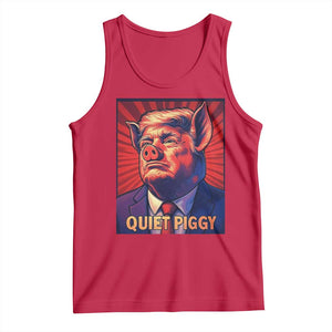 Quiet Piggy Sarcastic Trump Tank Top Funny Pig Political Satire TS02 Red Print Your Wear