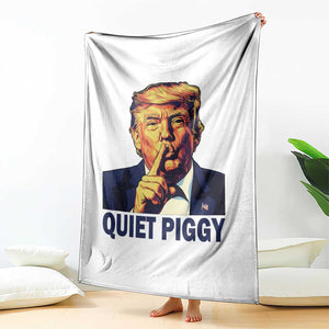 Quiet Piggy Shhh Trump Meme Throw Blanket Funny Political Satire Free Speech TS02 Print Your Wear