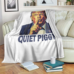 Quiet Piggy Shhh Trump Meme Throw Blanket Funny Political Satire Free Speech TS02 Print Your Wear