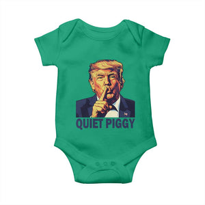 Quiet Piggy Shhh Trump Meme Baby Onesie Funny Political Satire Free Speech TS02 Irish Green Print Your Wear